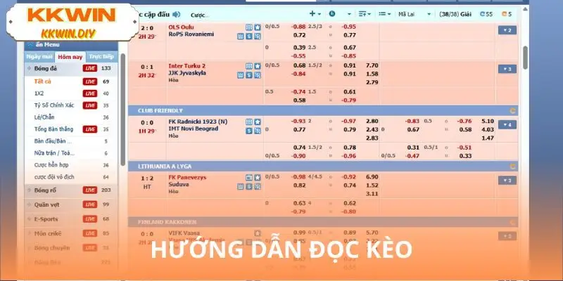 Đọc kèo cá cược bóng đá KKWIN đơn giản