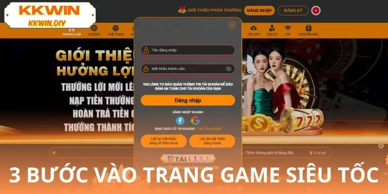 Đăng nhập KKWIN dễ dàng khi làm đúng từng bước